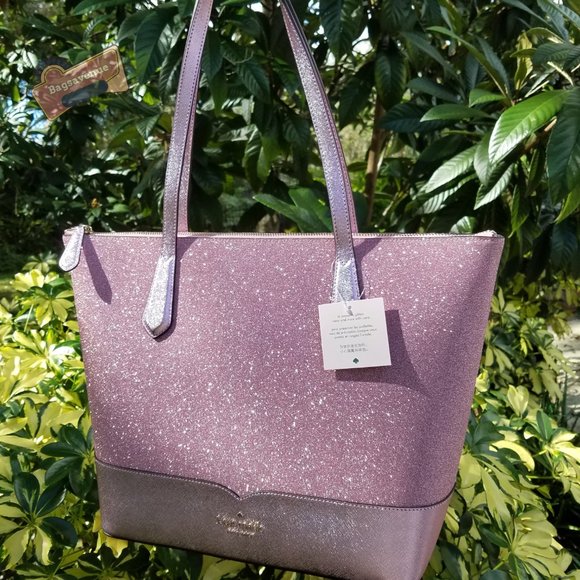 Rose Pink Lola Glitter Tote Bag Kate Spade glitter - Picture 10 of 13